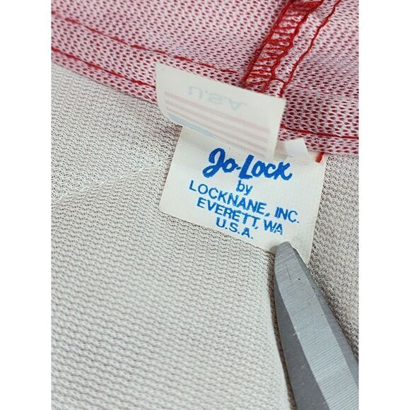 Jo Lock Seattle IGA Vintage 80s Grocery Store Rain Jacket L Red Vtg Large USA - Picture 10 of 14